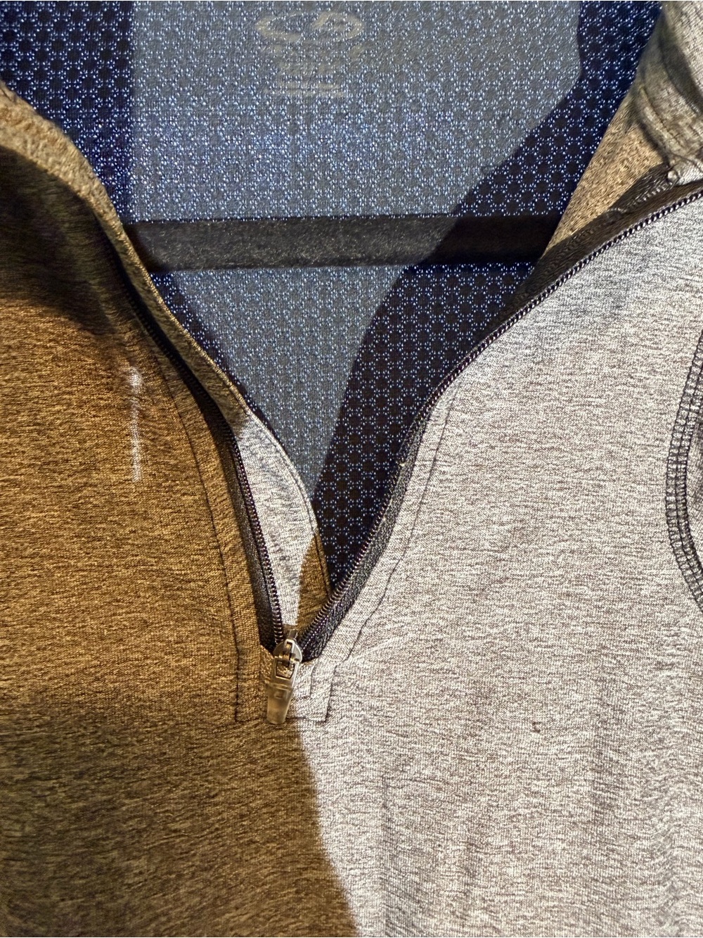 Athletic Works Gray Heather Half-Zip Performance Pullover with Black Panels - Picture 5 of 11